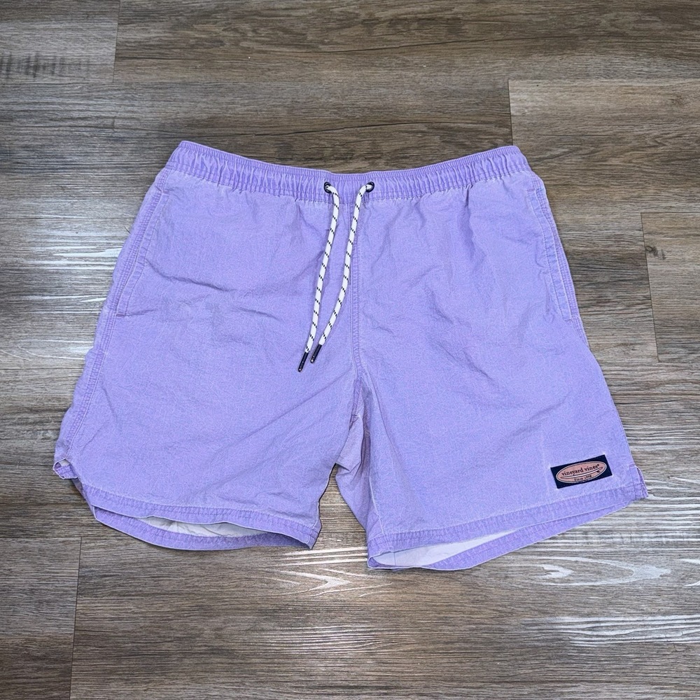 Vineyard Vines Shorts Mens 30 Purple Swim Trunks Tie Front